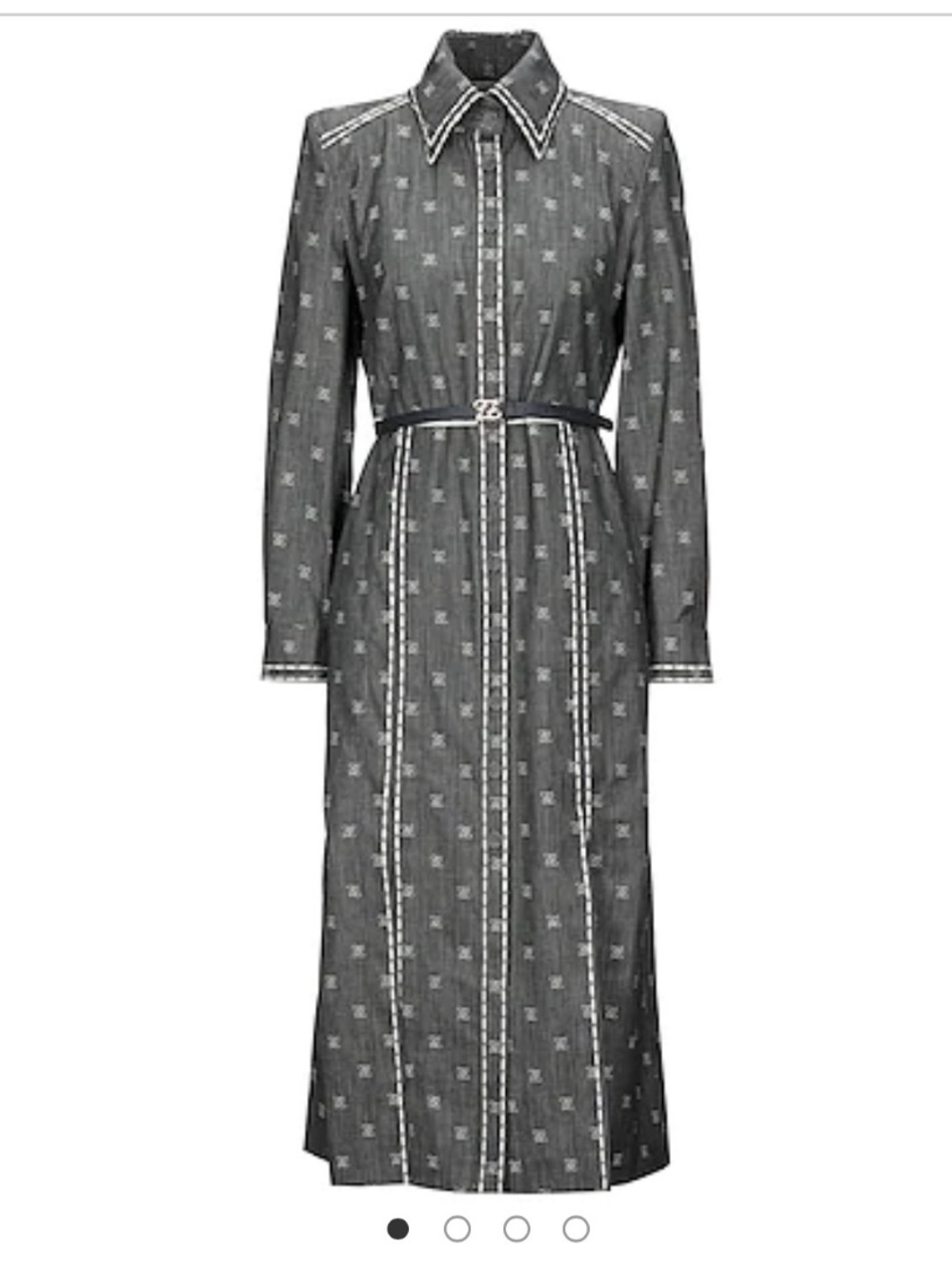 FENDI Karligraphy FF Denim Belted Shirt Dress IT 42 US 6